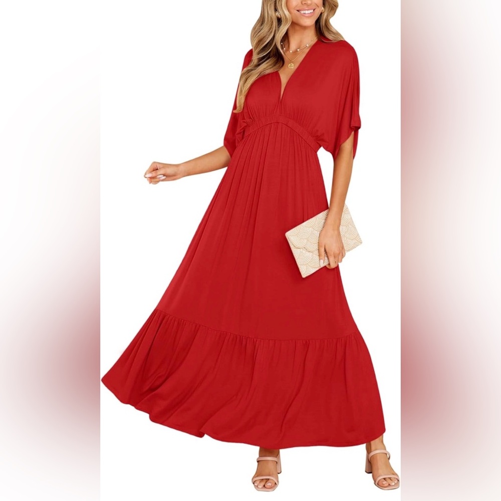 Deep Self Elegant Red Maxi Dress